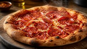 Pikantní pizza diavola se salámem ventricina a chilli