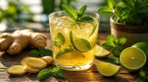 Pikantní zázvorová limonáda s mátou a limetkou: Hřejivě-chladivý ranní rituál pro nakopnutí imunity