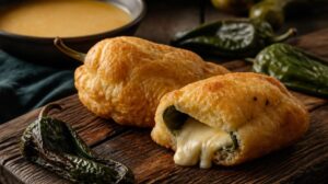 Plněné papriky Chiles Rellenos se sýrem Monterey Jack v nadýchaném vaječném těstíčku