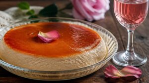 Pravá chorvatská Rožata: Tradiční dubrovnický pudink s karamelem a růžovým likérem podobný crème caramel