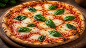 Pravá italská pizza margherita s mozzarellou a bazalkou