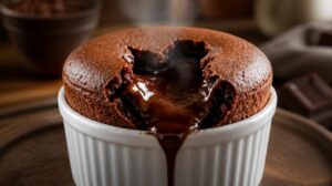 Pravé francouzské čokoládové suflé Soufflé au Chocolat: Luxusní horký dezert s tekutým středem