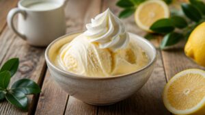 Pravé italské Gelato al limone: Jemná krémová citrónová zmrzlina se smetanou, která není příliš kyselá
