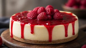 Pravý americký cheesecake s malinovým přelivem