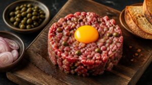 Pravý tatarák ze svíčkové Steak Tartare po pařížsku: Jak správně namíchat maso s kapary a šalotkou