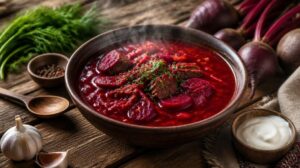 Pravý ukrajinský boršč s hovězím masem a řepou: Tajemství vyvážené sladkokyselé chuti