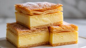 Retro žloutkové řezy s listovým těstem a vanilkovým krémem