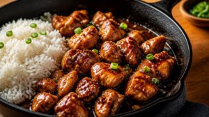 Rychlé kuře Teriyaki na pánvi s jasmínovou rýží