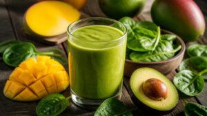 Sametové mango smoothie s avokádem a špenátem: Zářivě zelená vitamínová bomba, kde ovoce dokonale schová chuť zeleniny
