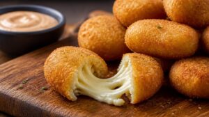 Smažené krokety z manioku Croquetas de Yuca plněné sýrem