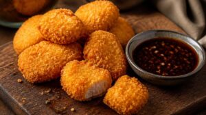 Smažené kuřecí nugety v panko strouhance s čínskou omáčkou