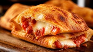 Smažené panzerotti plněné rajčaty a mozzarellou