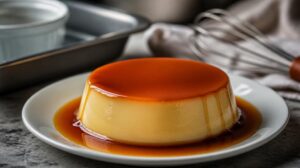 Španělský pečený vanilkový pudink Flan s karamelovým přelivem