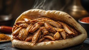 Šťavnatá blízkovýchodní Shawarma: Jak doma v troubě připravit dokonale kořeněné trhané maso do pita chleba