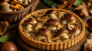 Šťavnatý houbový koláč s lesními hřiby a čerstvým tymiánem: Voňavý podzimní recept pro všechny houbaře