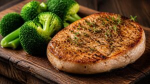 Šťavnatý krůtí steak na bylinkách s dušenou brokolicí