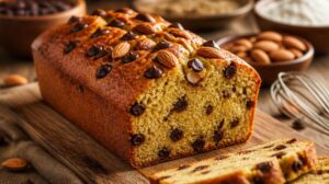 Sváteční biskupský chlebíček s čokoládovými peckami a mandlemi