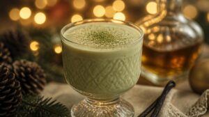 Sváteční Matcha vaječný koňak (Matcha Eggnog): Překvapivá vánoční variace s vanilkou a kapkou rumu