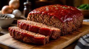 Tradiční americká sekaná Meatloaf s kečupovou glazurou
