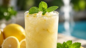 Tradiční arabská Limonana: Hustá ledová tříšť z celých rozmixovaných citrónů a obří porce čerstvé máty