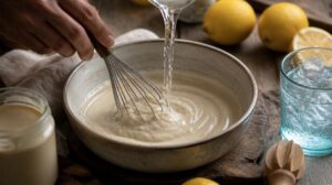Tradiční blízkovýchodní dresink ze sezamové pasty Tahini: Jak správně vymíchat pastu s ledovou vodou a citronem na hladký krém