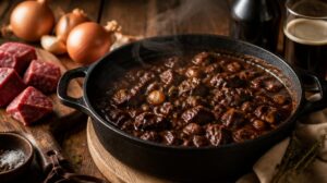 Tradiční flámské hovězí na pivu: Hřejivý recept z jednoho hrnce