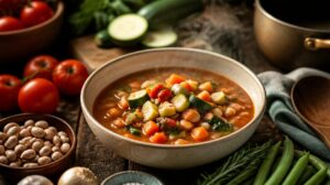 Tradiční italská zeleninová polévka minestrone
