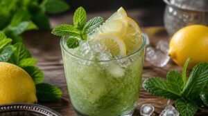 Tradiční marocký mátový sorbet: Ledová tříšť z čerstvé máty a citronu pro nejteplejší letní dny
