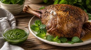 Tradiční mátová omáčka Mint Sauce k pečenému jehněčímu masíčku