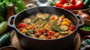 Tradiční rumunské ragoú Ghiveci z 10 druhů zeleniny: Zdravý veganský oběd plný letních chutí
