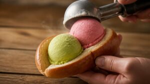 Tradiční sicilské Brioche con gelato: Jak správně naservírovat kopečky gelata do rozpečené máslové loupáčky