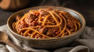 Tradiční špagety bolognese s pomalu taženým hovězím ragú