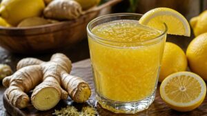 Tradiční zázvorová limonáda Gnamakoudji se šťávou z čerstvého citronu