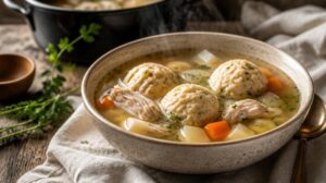 Tradiční židovský kuřecí vývar (Goldene Joich): Poctivá židovská medicína s nadýchanými knedlíčky matzo