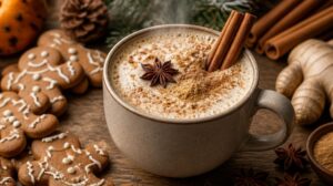 Vánoční perníčkové latte: Hřejivá zimní káva s vůní skořice, hřebíčku a zázvoru