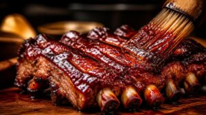 Vepřová žebírka pečená na javorovém sirupu a barbecue omáčce