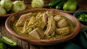 Vepřové maso v zelené omáčce Cerdo en Salsa Verde s tomatillos a jalapeños