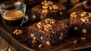 Vláčné kávové brownies s vlašskými ořechy: Super čokoládové kostky s intenzivní chutí pravého ristretta