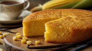 Vláčný kukuřičný koláč Pan de Maíz provoněný vanilkou a muškátovým oříškem