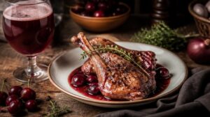 Zaječí stehna na třešňovém pivu Kriek s divokým kořením