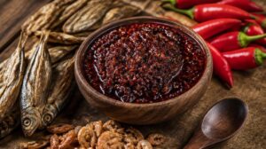Západoafrická pálivá omáčka Shito ze sušených ryb a korýšů s chilli