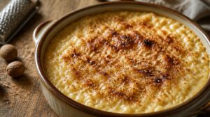 Zapečený rýžový pudink Rice Pudding z trouby s muškátovým oříškem