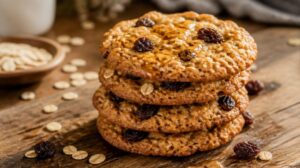 Zdravější ovesné cookies s rozinkami a medem