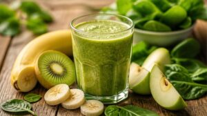 Zelené detox smoothie s banánem, kiwi a jablkem: Rychlý restart organismu plný vlákniny a antioxidantů