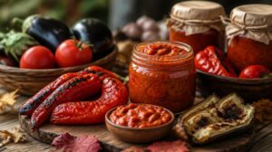 Zeleninová pomazánka Zacuscă na zimu: Poctivý rumunský recept z pečených paprik, lilků a rajčat